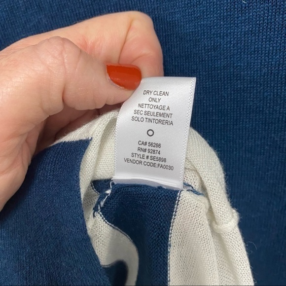 Splendid V-Neck Navy Stripe Sweater - Picture 3 of 8